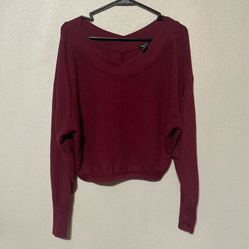 Waffle knit sweater